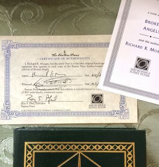 Broken Angels Signed 1st Edition By Morgan - Certificate Of Auth.  - Easton Press