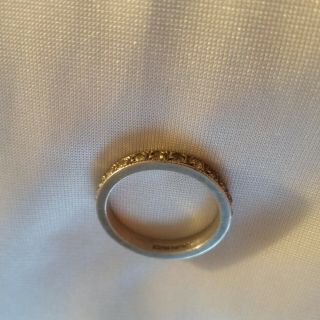 Vintage 1920`s Eternity Sterling Silver Ring With White Stones