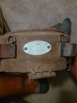 Vintage Leather Klein Tools Linesman Tool Belt 5249n22 Size 37 - 45 Dated 9 - 84