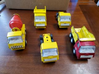 Vintage Tonka Cement Mixer 5” Truck Yellow Red And 4 More Trucks