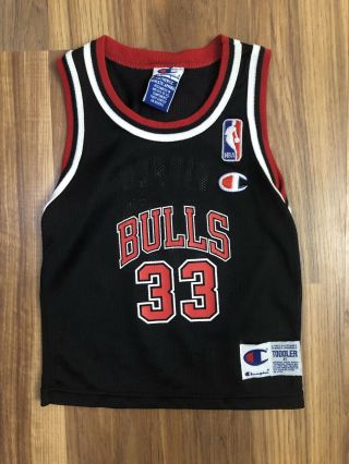 Scottie Pippen Chicago Bulls Toddler Jersey Champion Vintage Nba Black Size 3t