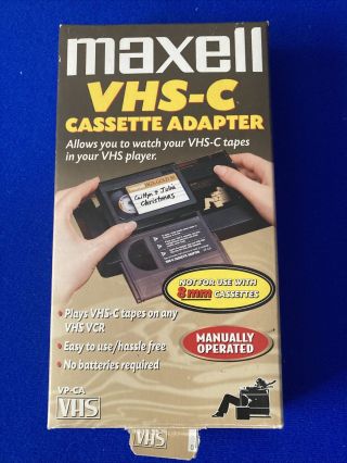 Vintage Maxell Vhs Vp - Ca Video Cassette Adapter For Vhs - C Camcorder Videotapes