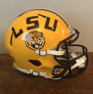Lsu Tigers Speed Football Helmet Full Size Authentic Riddell Bcs Champion Burrow