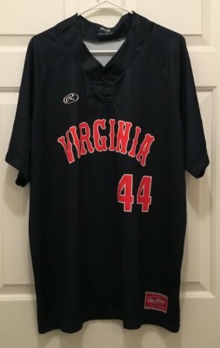 University Of Virginia Uva Cavaliers Baseball Game Worn 44 Blue Jersey Size 50