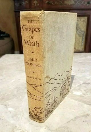 The Grapes Of Wrath By John Steinbeck 1939 First Edition,  Second Printing Vg