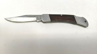 Vintage Coast Cutlery Port Usa Lock Back Folding Pocket Knife Wood Handle