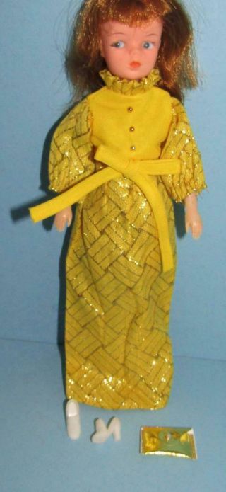 Vintage Barbie Clone Shillman Gold Metallic Dress Purse And Shoes