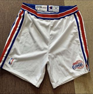 1997 Los Angeles Clippers Game Worn Team Issued Champion Authentic Shorts 44