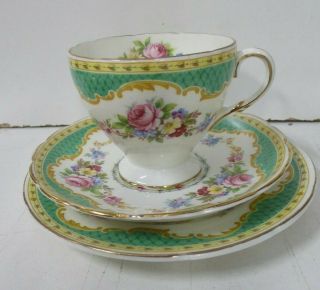 Vintage Foley Porcelain China Floral Trio Cup Saucer Plate Windsor Pattern