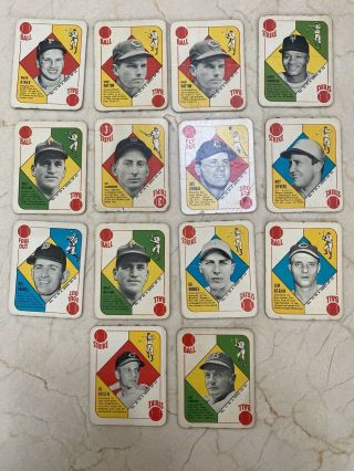 Early 50’s Vintage Baseball Cards.  Ball,  Strike,  Fly Out Etc 14 Cards Total