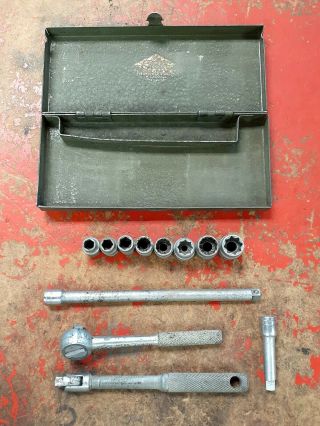 Vintage Sherman Klove S - K Tools Steel Box With 1/4 " Sockets,  40970 - Mixed Set