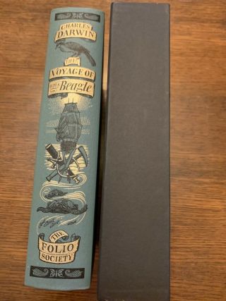 The Voyage Of The Hms Beagle By Charles Darwin The Folio Society W/ Slipcase