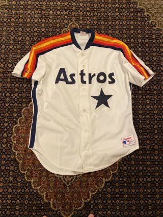 Vtg 80s Houston Astros Rawlings Home Jersey Sz 48