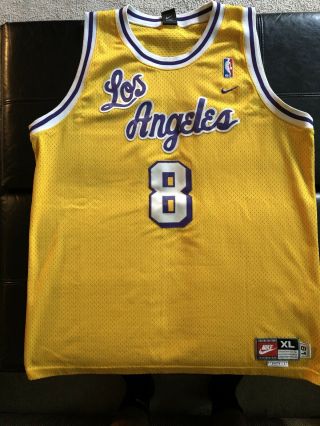 Nike Kobe Bryant 8 Gold Los Angeles Lakers Swingman Jersey Size Xl