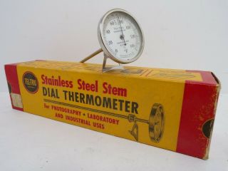 Vintage Tel - Tru Stainless Steel Stem Photo Developing Dial Thermometer
