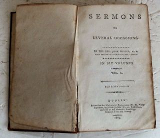 Vintage Book 1803 Sermons On Several Occasions Vol I Rev.  John Wesley Methodism