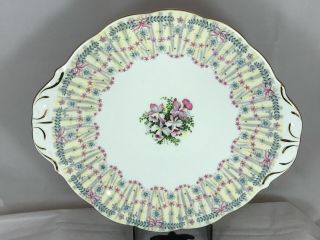 Vintage Queen Anne Royal Bridal Gown Cake/serving Plate Platter Orchids Bows