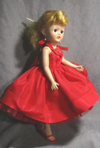 Vintage Vogue Clothes For Jill - 1957 Red Taffeta Dress & Fancy Slip