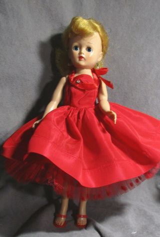 Vintage Vogue Clothes for Jill - 1957 Red Taffeta Dress & Fancy Slip 3