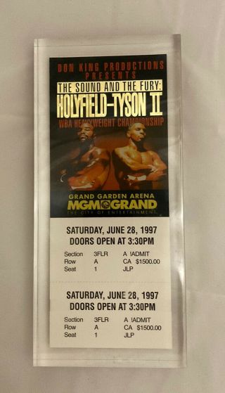 Holyfield - Tyson Ii 1997 Ticket Stub “the Bite Fight”