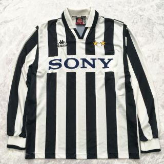 Vintage Kappa Juventus Shirt Long Home Jersey Football Sony Size M