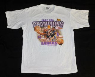Vintage 2002 Los Angeles Lakers Nba Champions Kobe Shaq Lee T Shirt L