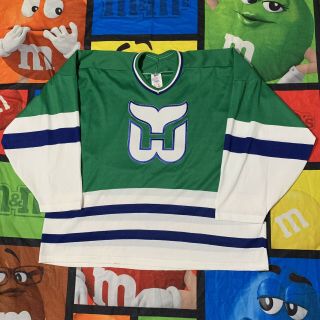 Hartford Whalers Maska Air Knit Ccm Hockey Jersey Nhl Blank Vintage