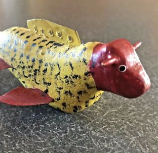 Rudy Zwieg Sea Cow Folk Art Fish Decoy Critter Signed & Dated 1998 Hand Painted