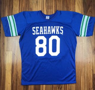 Vintage Seattle Seahawks Rawlings Jersey Men’s Size Large 80 Single Stitch 80’s