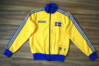 Sweden National Team Football Soccer Track Top Jacket Adidas Originals Sverige S
