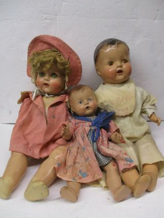 Vintage 22 Inch Composition Dolls Sleepy Eyes & 14 Inch Compo.  Baby Doll Parts