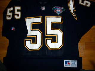 1994 Chargers Junior Seau Authentic Game Jersey Sz 48 Russeli Usa Vtg 75th Rare