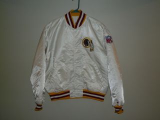 Washington Redskins Vintage Starter Satin Jacket Coat Mens Sz Large Rare White