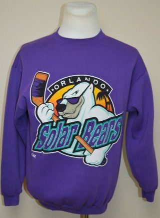 Orlando Solar Bears Ihl Hockey Vintage Logo 7 Pullover Sweater Men 