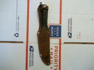 Vtg Western Boulder Co Usa Fixed Blade Knife Hunting W/sheath