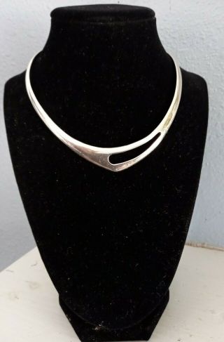 Vintage Jondell Mexico Sterling Silver 925 Modernist Collar Choker Cuff Necklace