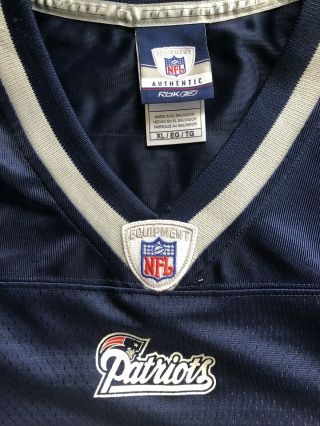 England Patriots NFL Reebok 81 Randy Moss Blue Home Jersey Mens XL Stitched 3