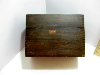 Vintage Weis 5 X 8 Card Dark Wood Dovetailed Index/recipe Card File Box