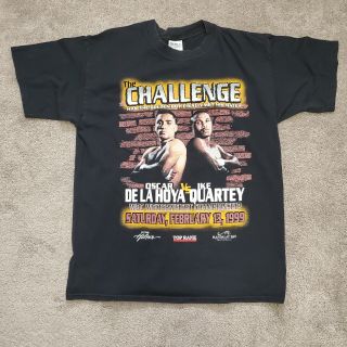 Vintage Oscar De La Hoya The Challenge Boxing T Shirt 1999 Size Large Black
