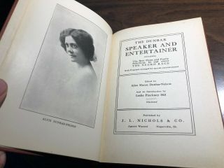 1920 Alice Dunbar Book,  Negro Prose And Poetry,  African American Slave Songs