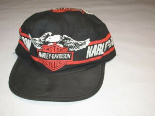 Harley Davidson Vintage Hat,  Mens,  Black/orange/white,  One Size Fits All,
