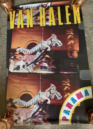 Rare Vintage 1984 Van Halen David Lee Roth Swing Panama Promo Poster 34x23