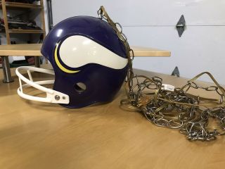 Vintage Minnesota Vikings Helmet Hanging Lamp Light Nfl Full Size