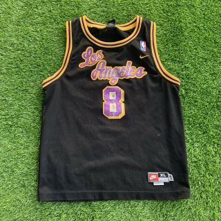 Vintage Nike La Lakers Kobe Bryant Black Jersey Kids Xl Mens M