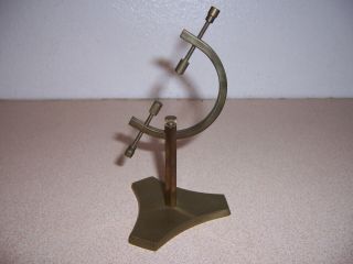 Vintage 6 " Solid Brass Caliper Stand Fossil Specimen Mineral Display