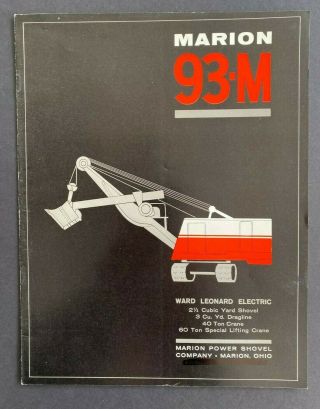 Marion Mining Shovel 93 - M Vintage Rare Equipment Brochure Photos 1962