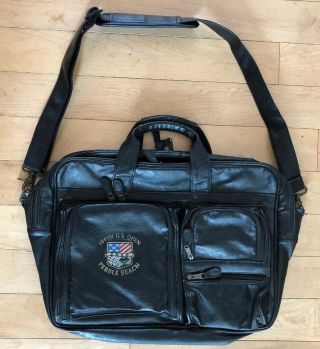 100th U.  S.  Open Pebble Beach 2000 Blk Leather Messanger Computer Bag Tiger Woods