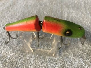 Vintage Creek Chub Jointed Pikie Rainbow Fire Antique Fishing Lure 2