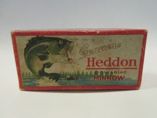 Vintage Heddon Up Bass Box For Zig Wag In White W/ Red Head