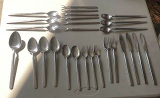Vintage Towle Stereo Scc Mcm Stainless Flatware 27 Pc - Not Complete Set